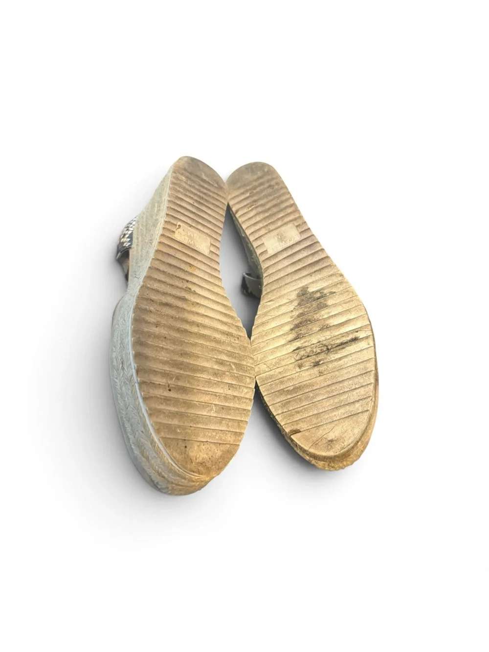 Nine West Tan Espadrille Wedges with Snake-Print Heel and Ankle Strap